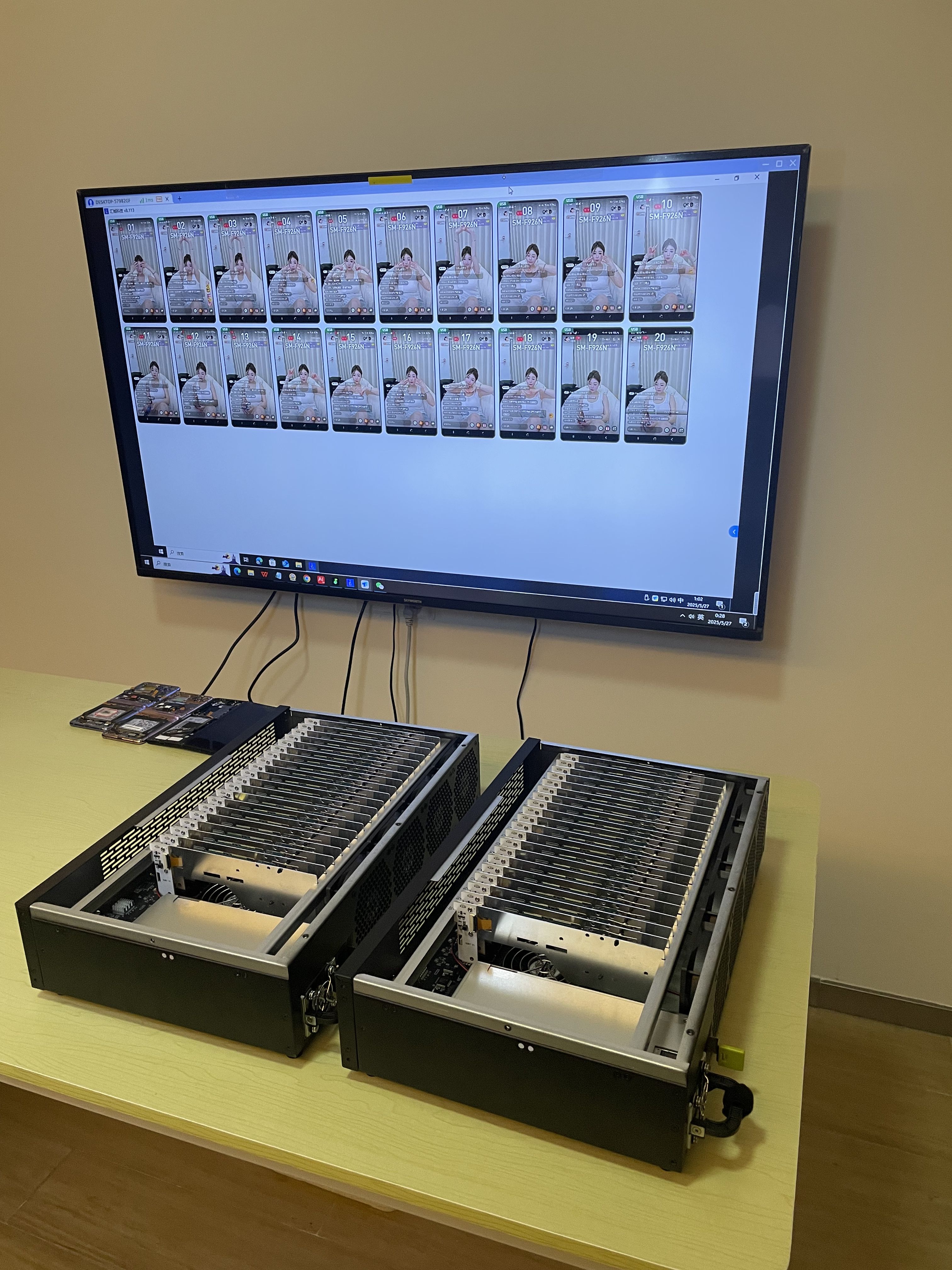 Android Motherboard Box — 20-Node High-Density Phone Farm Chassis